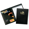 Black Milan Calfhyde Premium Simulated Leather Pad Folder